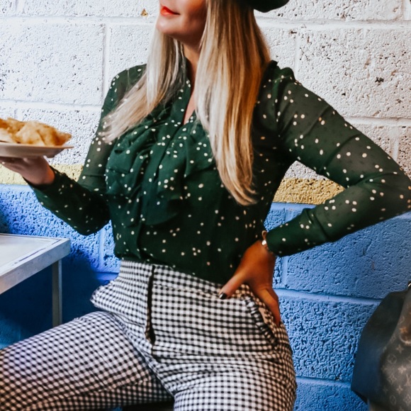 Plumeti shiffon ruffled blouse sz 8 like new - Picture 3 of 17